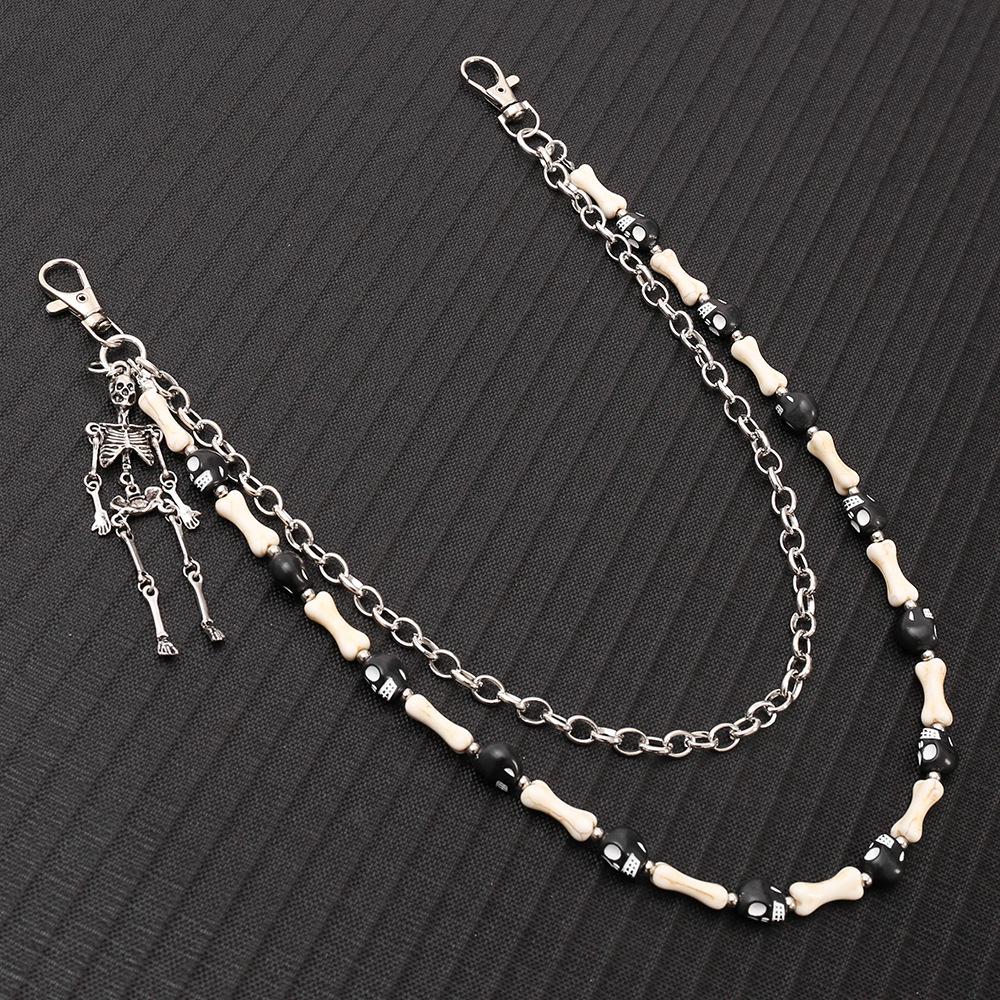 European-American Punk Double Layer Skull Waist Chain - Trendy Unisex Hip Hop Jeans Accessory