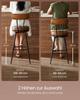 VASAGLE EKHO Collection - Bar Stools Set of 2 Swivel Bar Stools with Backrest Faux Leather with Stitching Mid-Century Modern Style 76cm Tall Kitchen