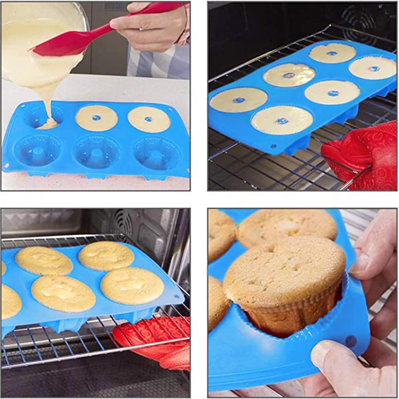 Fluted Tube Cake Pan Fancy Donuts Silicone Mold For Baking Donas Cupcake Soap Making Tool Moldes De Silicona Kitchen Accessory