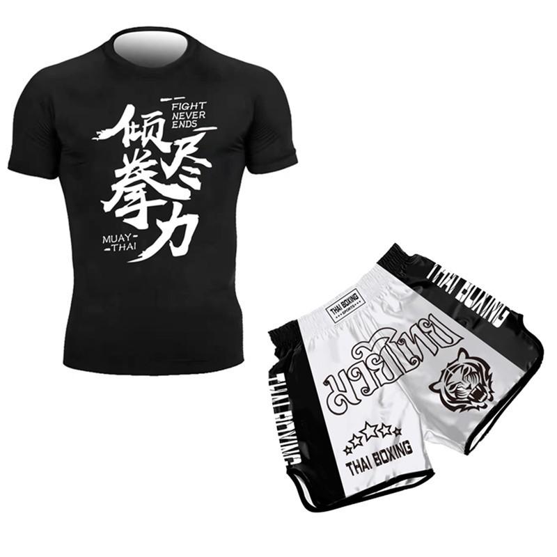 Muay Thai Boxing Shorts Breathable Cycling Jersey Training Combat Fight Workout Short Pants