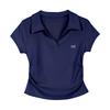 Cotton Polo collar short-sleeved T-shirt women's summer new large size meat-covering and thin design wrinkled short top