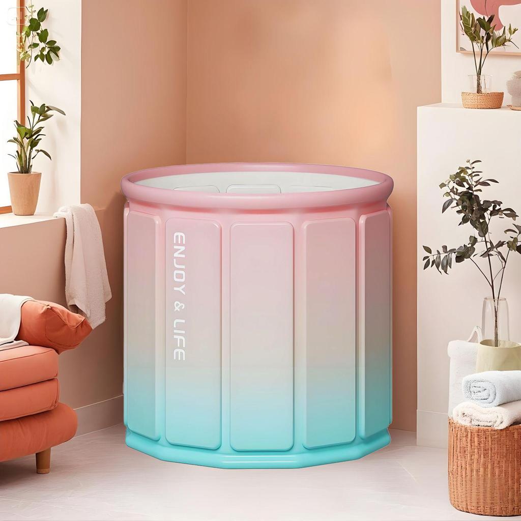 Faltbare tragbare Badewanne für Erwachsene - Groß, isoliert & mehrlagiges gestepptes Design
