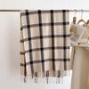 Unisex Korean Plaid Thick Winter Scarf with Tassels - Imitation Cashmere Shawl