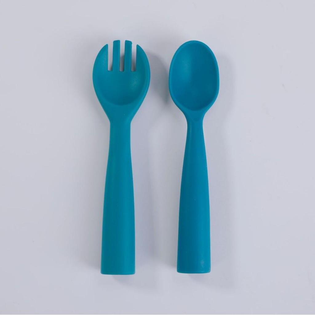 Baby Feeding Training Spoon - Silicone Long Handle for Infant Eating