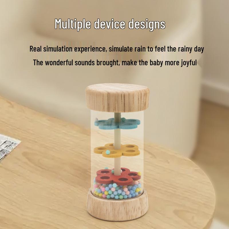 Montessori Wooden Baby Teething Rattle Set - 6 Educational Toys