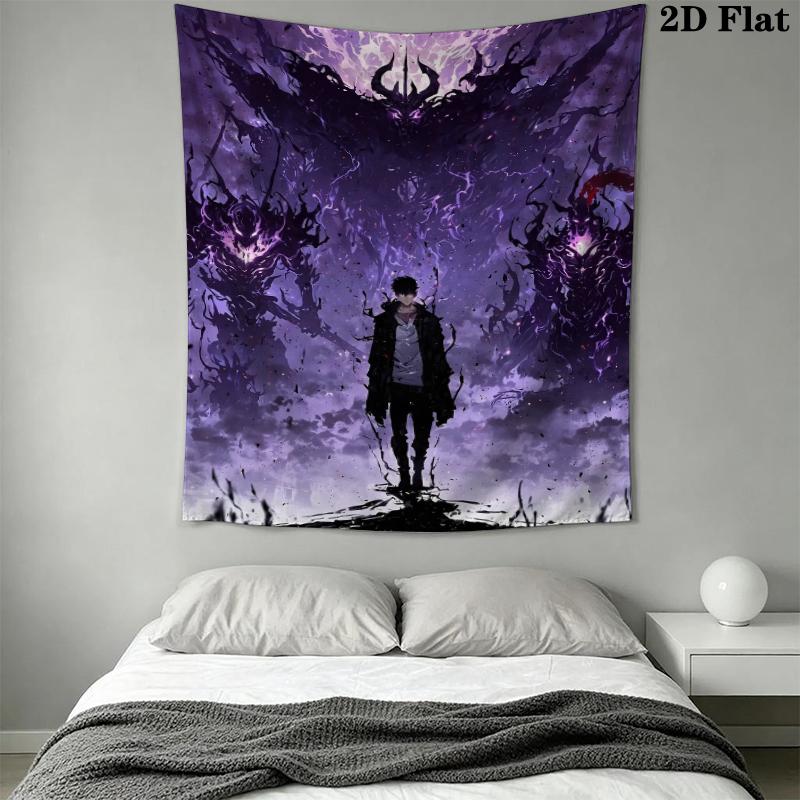 Solo Leveling Tapiz de Pared Estético Colgante de Pared Manta de Tela Impresa Tapices Decorativos para Dormitorio Sala de Estar Decoración del Hogar