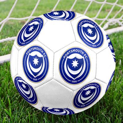 Portsmouth FC Soccer Ball, Colorful, Suitable for All Ages, Machine-stitched, PVC Material, Competition Grade, Durable and High Bounce