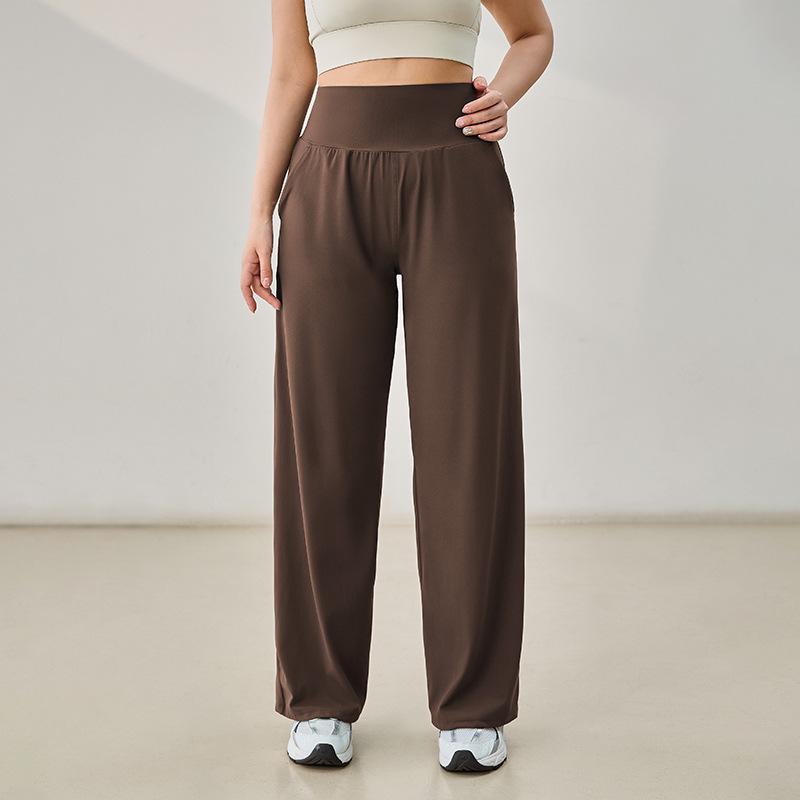 Plus Size High Waist Tummy Control Quick Dry Wide Leg Pants for Slimming and Fitness