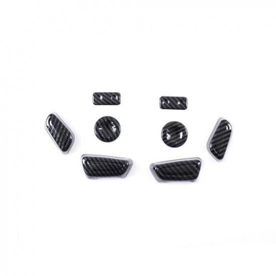 Carbon Fiber Color Front Seat Adjusment Button Cover Cap For Toyota Tundra