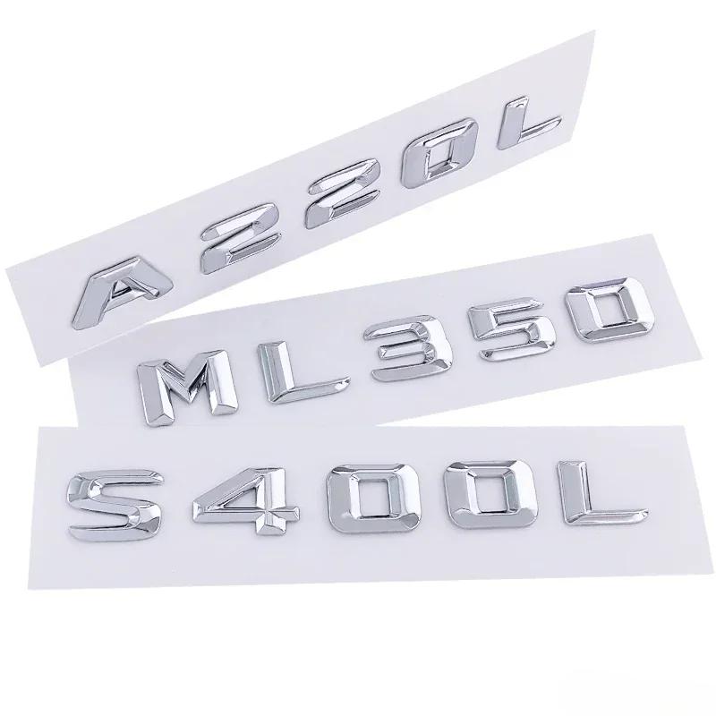 ABS Car Rear Trunk Emblem Sticker Letter Decal for Mercedes Benz C63 A45 E320L E350L S400L A220L ML350 GLS450 CLA260 Accessories