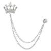 PATIKIL Crown Hanging Chain Brooch Pin Rhinestone Suit Pin Fashion Chris Talulah Per Pins (White)