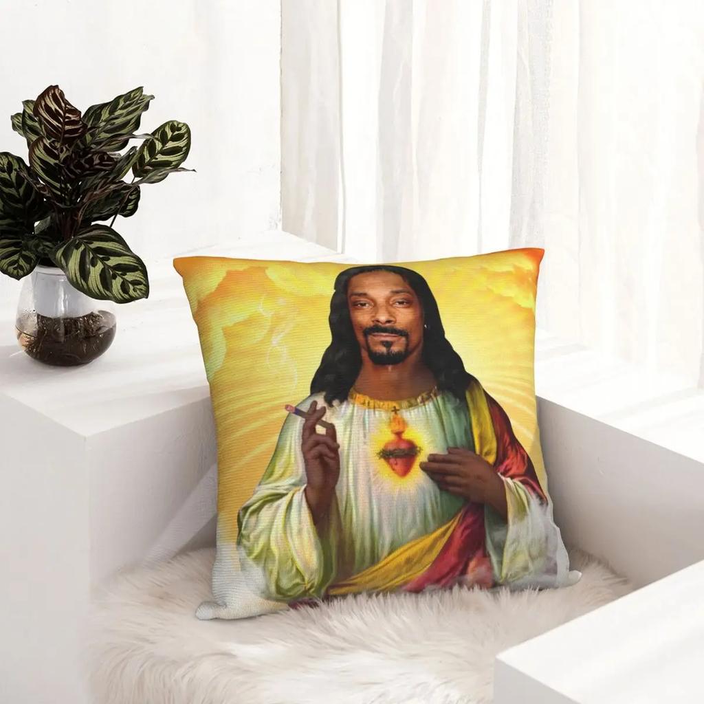 Święty Jezus Snoop Dogg Poszewka Drukowana Poliestrowa Poszewka na Poduszkę Prezent Poszewka na Poduszkę do Rzucania Dom Kwadratowa 1 szt.