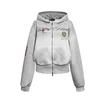 Mens Short Cropped Hooded Zip-Up Sweatshirt Vintage Washed Cotton Streetwear Oversized Loose Fit