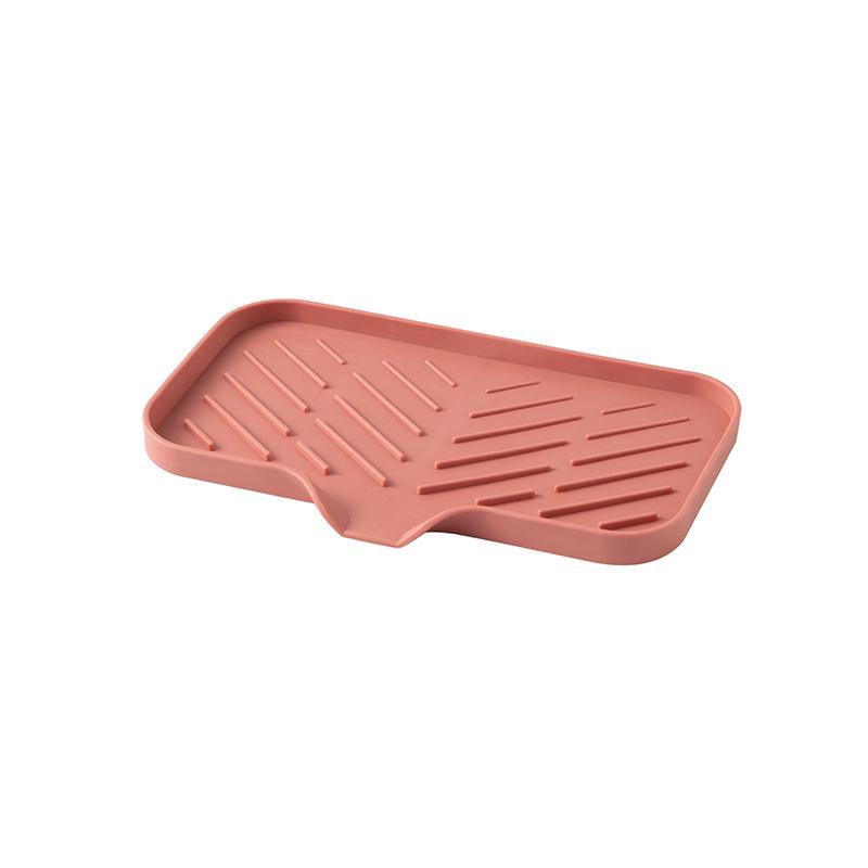Silicone Sink Tray for Soap and Sponge Storage with Drainage System