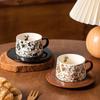 Retro Ceramic Coffee Cup & Saucer Set - Luxurious, High-End Feel for Coffee, Milk, or Water - Ideal Gift