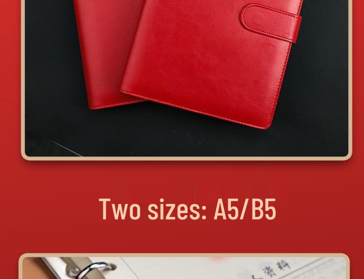 A5 Loose-Leaf Binder Buckle Notebook for Business, Meetings, and Study