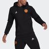 adidas Manchester United Embroidered Logo Hoodie, Men Casual Football Long Sleeve Tops Black GR3909