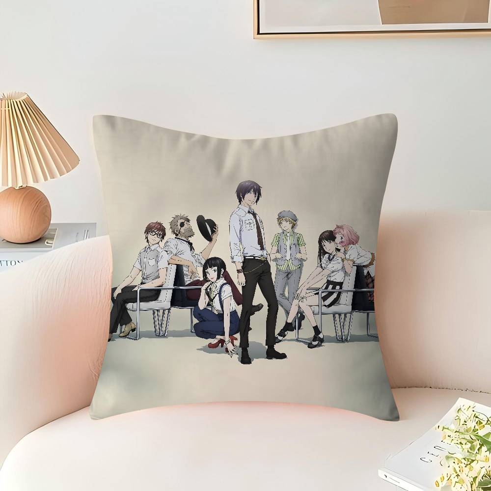 N-Noragami Anime Pillow Covers Cartoon Sofa Decorative Home Double-sided Printing Short Plush Cute Cushion Cover