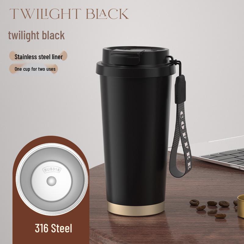 Lanlinghua 316 Stainless Steel Vacuum Insulated Outdoor Coffee Mug with Rope