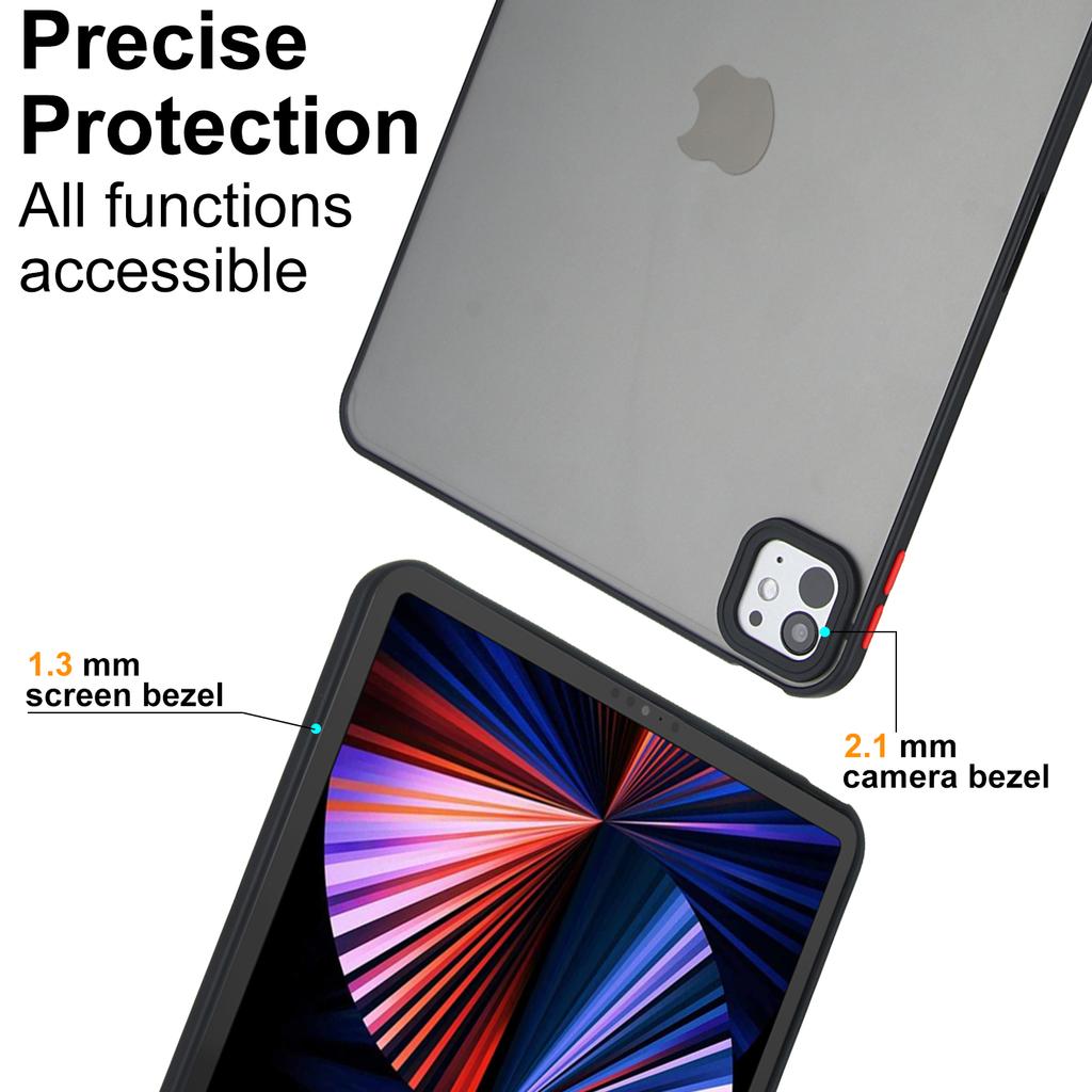 For iPad Pro 11 (2024) Case Skin Touch Matte Acrylic TPU Shockproof Tablet Cover
