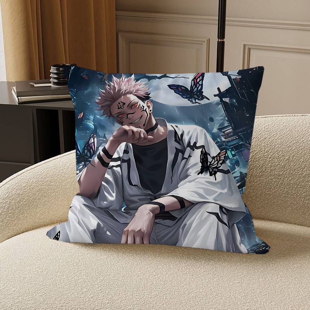 Jujutsu-Kaisen S-Sukuna Pillow Cover For Bedroom Room And Living Room Sofa Decorative Cushion Cover