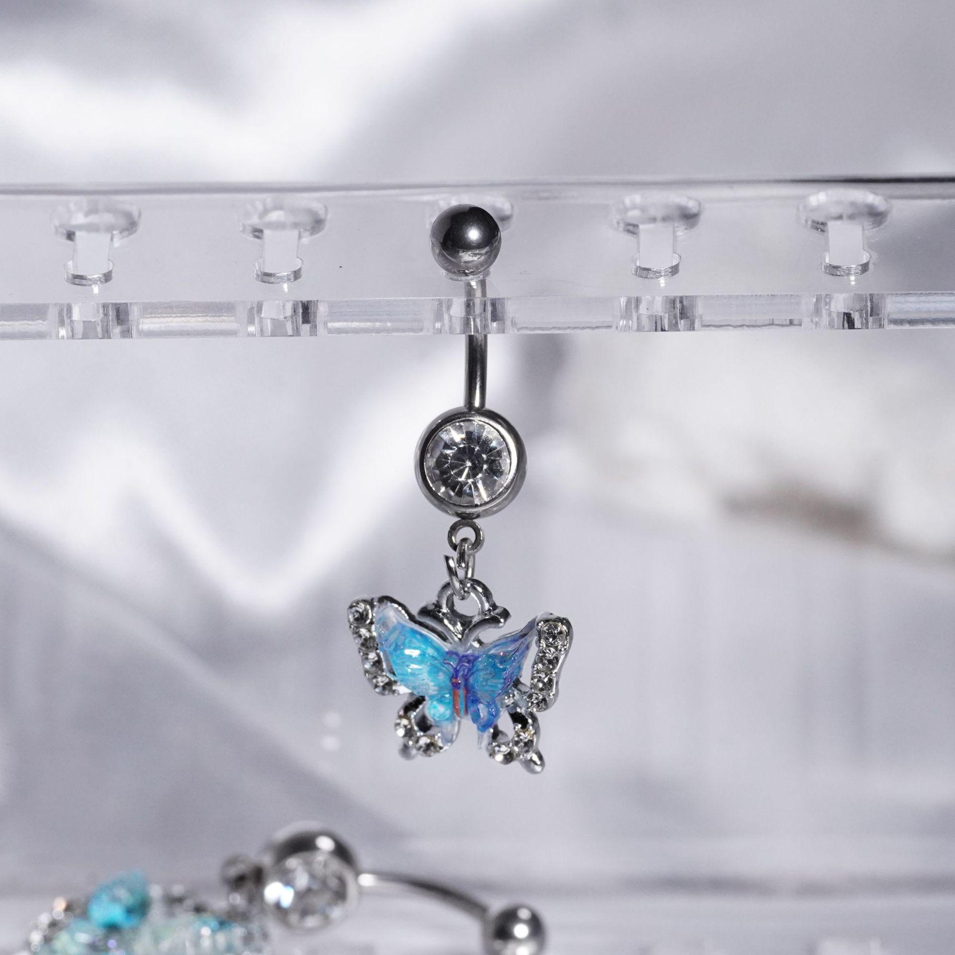 

Синее Циркониевое Кольцо для Пирсинга Пупка с Бабочкой - Ювелирное Изделие для Пирсинга Тела из Нержавеющей Стали 1.6*12mm