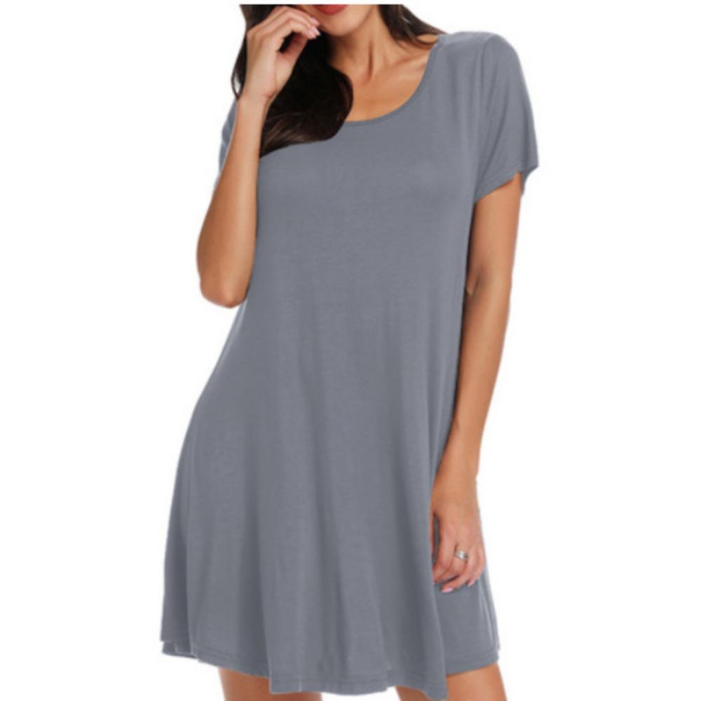 Abito Elegante Donna Corto Tubino Estate Manica Corta Abiti da Spiaggia Semplice Festa Leggero