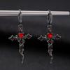 Vintage Gothic Thorn Rose Cross Pendant Earrings Suitable for Men and Women Creative Sweet Cool Style Jewelry Party Gifts
