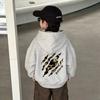 Autumn/Winter Children's Fun Tiger Pattern Hooded Sweatshirt - Cute Korean-style Trendy Print - Boys' Girls' Pullover Sweatshirt