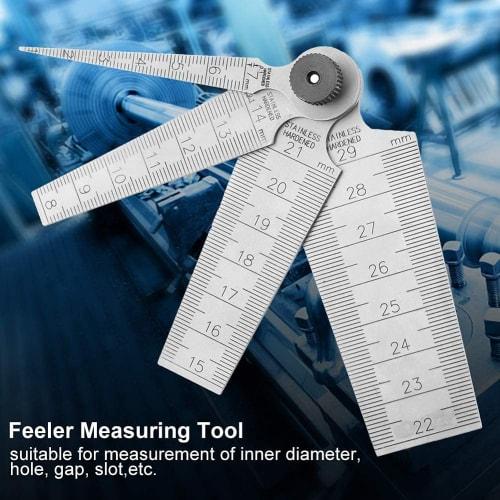 ZOYUBS Stainless Steel Welding Taper Gauge Set, Taper Gauge, Welding Taper Feeler Gauge Ruler, Hole Size Gauge, Gap Gauge, Welding Wedge Feeler Gauge,