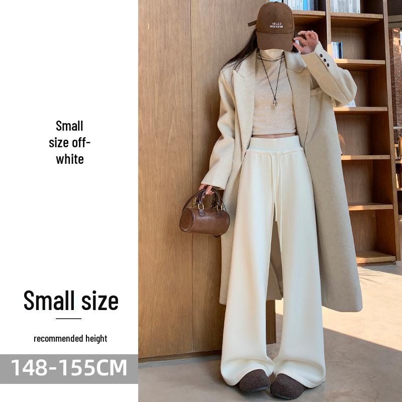 2025 Autumn/Winter Women s Off-White Cashmere Wide-Leg Fleece Sweatpants Small