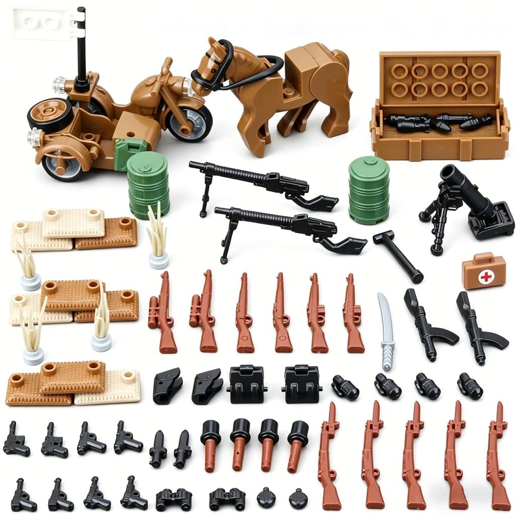 Mattoncini da Costruzione Armi Militari Soldato Esercito Giapponese WWII Veicolo Corazzato Pesante Carro Armato Camion Cannoni Cannone Mattoncini Modello Bambola Giocattoli