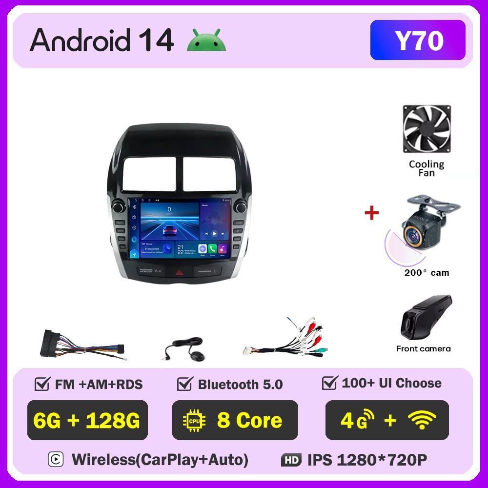 Car Multimedia Player For Mitsubishi ASX 2010-2016 Car Radio Player Wireless Android Auto Intelligent System Mirror Link GPS