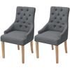 Vidaxl Dining Chairs, 2 Pcs, Dark Grey, Fabric Upholstered