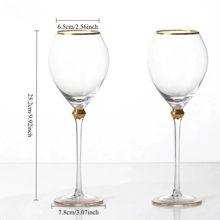 Gold Rimmed Crystal Champagne Glasses Luxury Stemware Set For Wedding Anniversary Party Elegant Dining Table Display Home Bar