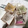 Clear Graffiti Handbag Pvc Transparent Bags Women Fashion Shoulder Beach Jelly Purse Plastic Tote Clutch