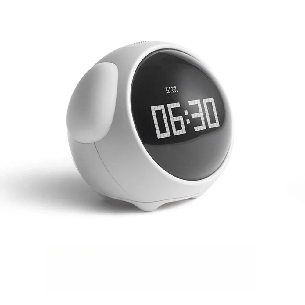 Cute Expression Alarm Clock Snooze Child Kids Digital Alarm Clocks Voice Control Intelligence LED Night Light Alarm Clock