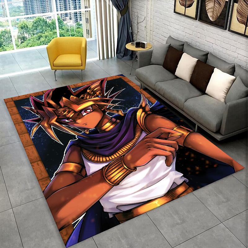 Yu-Gi-Oh Monster Card Cartoon Anime Carpet Rug for Bedroom Living Room Sofa Doormat Home Decor,Kid Game Area Rug Non-slip Gift