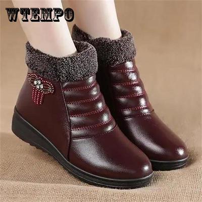 Pluche Fleece Laarzen Winter Warme Korte Katoenen Laarzen Waterdicht Antislip Platform Moeder Schoenen