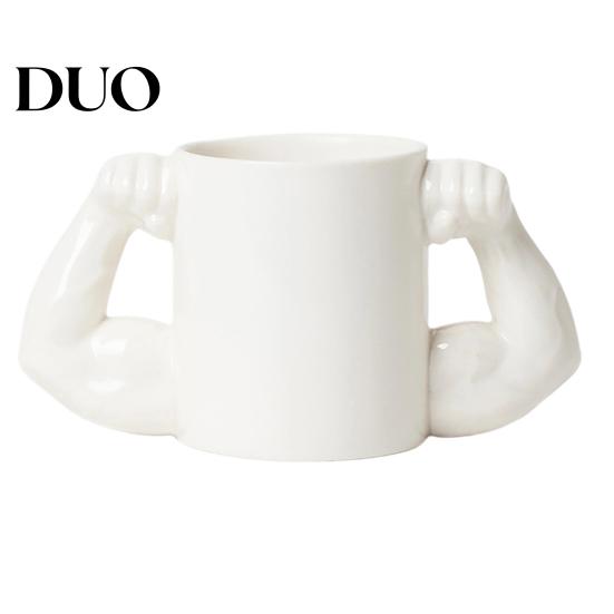 Novelty Ceramic Gift for Him Funny Muscle Man Coffee Mug with Handle, 350ml Capacity, Large Handle Ceramics Creative Water Cup, Tea Cup Fitness