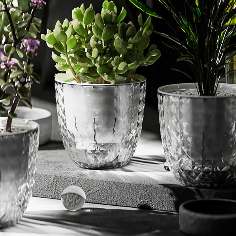 Self-Watering Plant Pots Self-Watering Pots,Double Layer Planter with Reservoir, Clear Flowerpot Decorative Pot for African