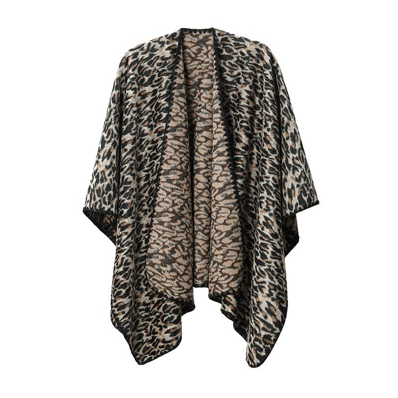 Autumn Winter Scarf Women Lady Layers Poncho Elegant Luxury Retro Leopard Print Shawl Scarve Capa Para Mujer Fashion Party New