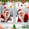 Christmas Window Decals Creative Santa Claus Static Cling, Glue?Free Glass Sticker, Holiday Clings Reusable Decor for Living Room Shop Decoration