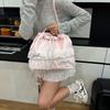 Korean Version of Niche Lazy Style Lace Tote Bag Women's 2025 Summer High-end Sense of Foreign Style Casual Messenger Backpack