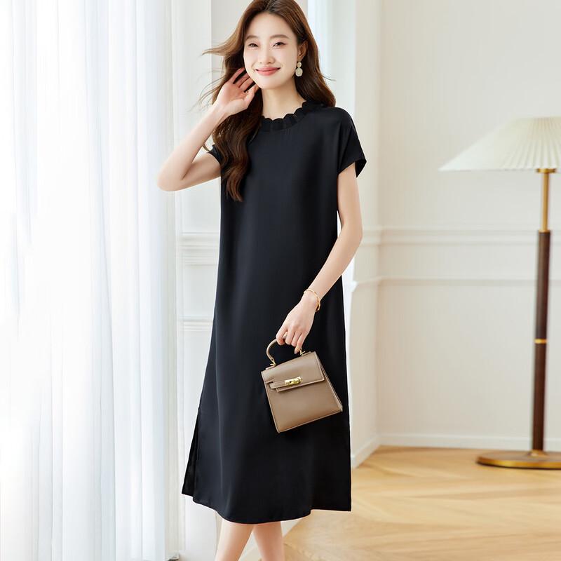 Women's Elegant 92% Silk T-Shirt Dress