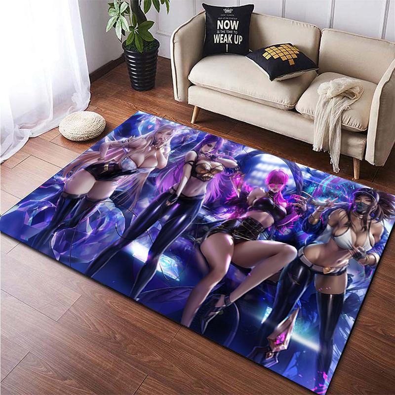 LOL KDA HD Printed Area Large Rug ,Carpet for Living Room Bedroom Sofa Decoration, Non-slip Floor Mats Dropshipping Alfombras