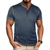 Men's Contrast Stitch Henley Neck Short Sleeve T-Shirt