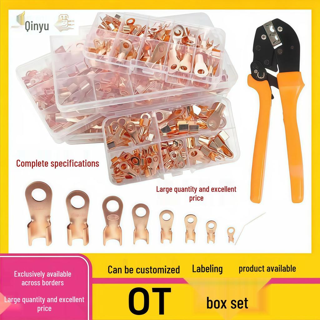 New OT-70/80 Copper Open-end Lug Terminal 3-100A Boxed Wire Crimp Fittings