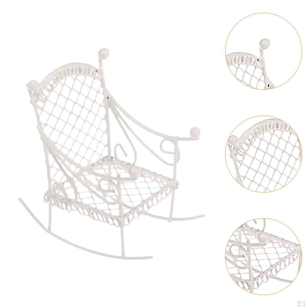 Puppenhaus Mini Schaukelstuhl Möbel für Feengarten