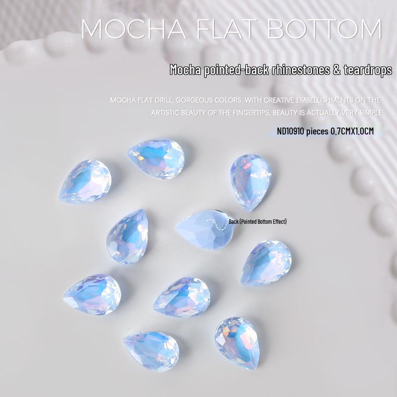 

Мокка Капля Бриллиант Разноцветные Остроконечные Стеклянные Стразы для Ногтей - 10 Прозрачных Штук